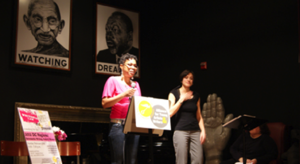 Demika, mother of Alonzo, reading his poem
