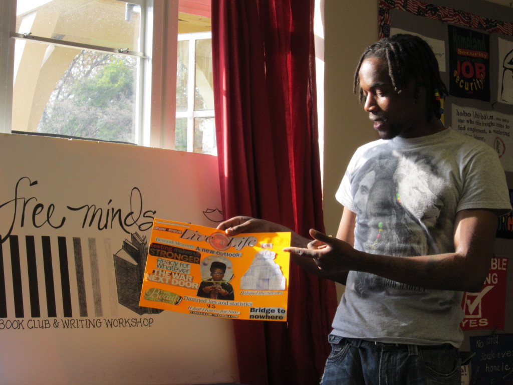 Michael showing his vision board