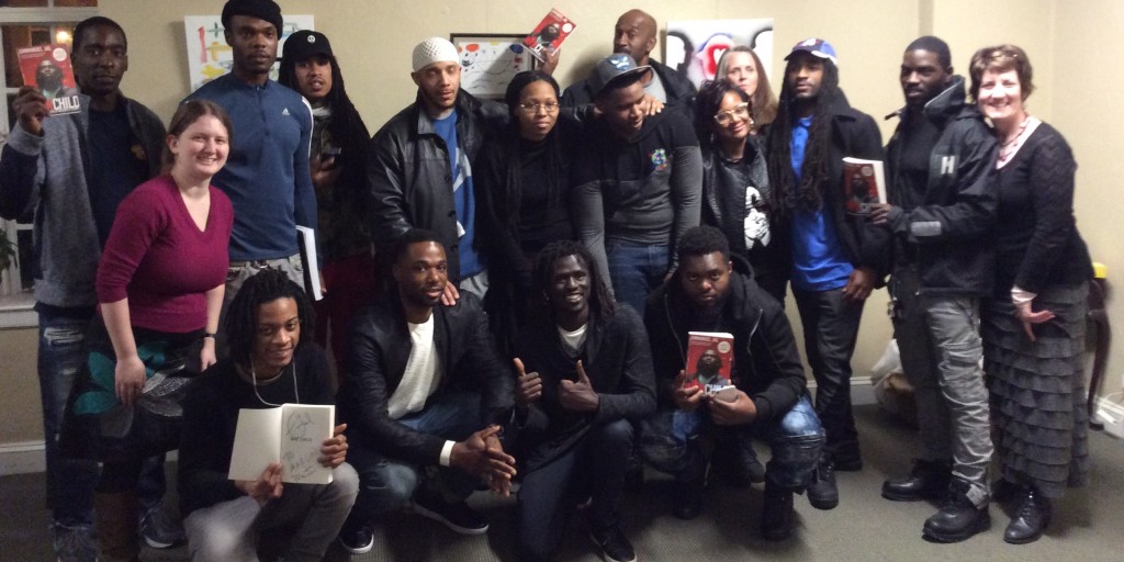 Free Minds members with author Emmanuel Jal