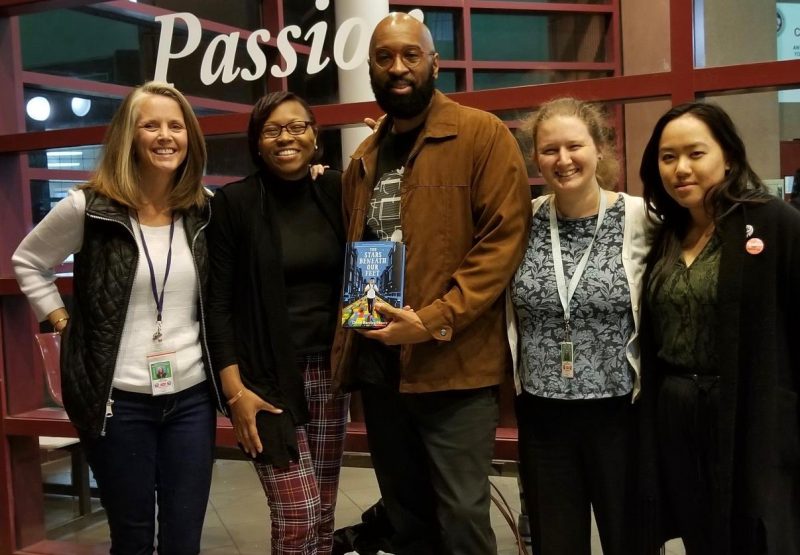 Free Minds staff with author David Barclay Moore