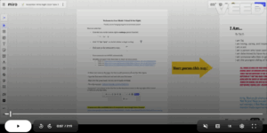 A screenshot of a video showing a screen recording of a digital whiteboard