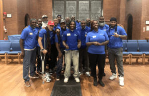 Group photo of Free Minds Poet Ambassadors at Write Night